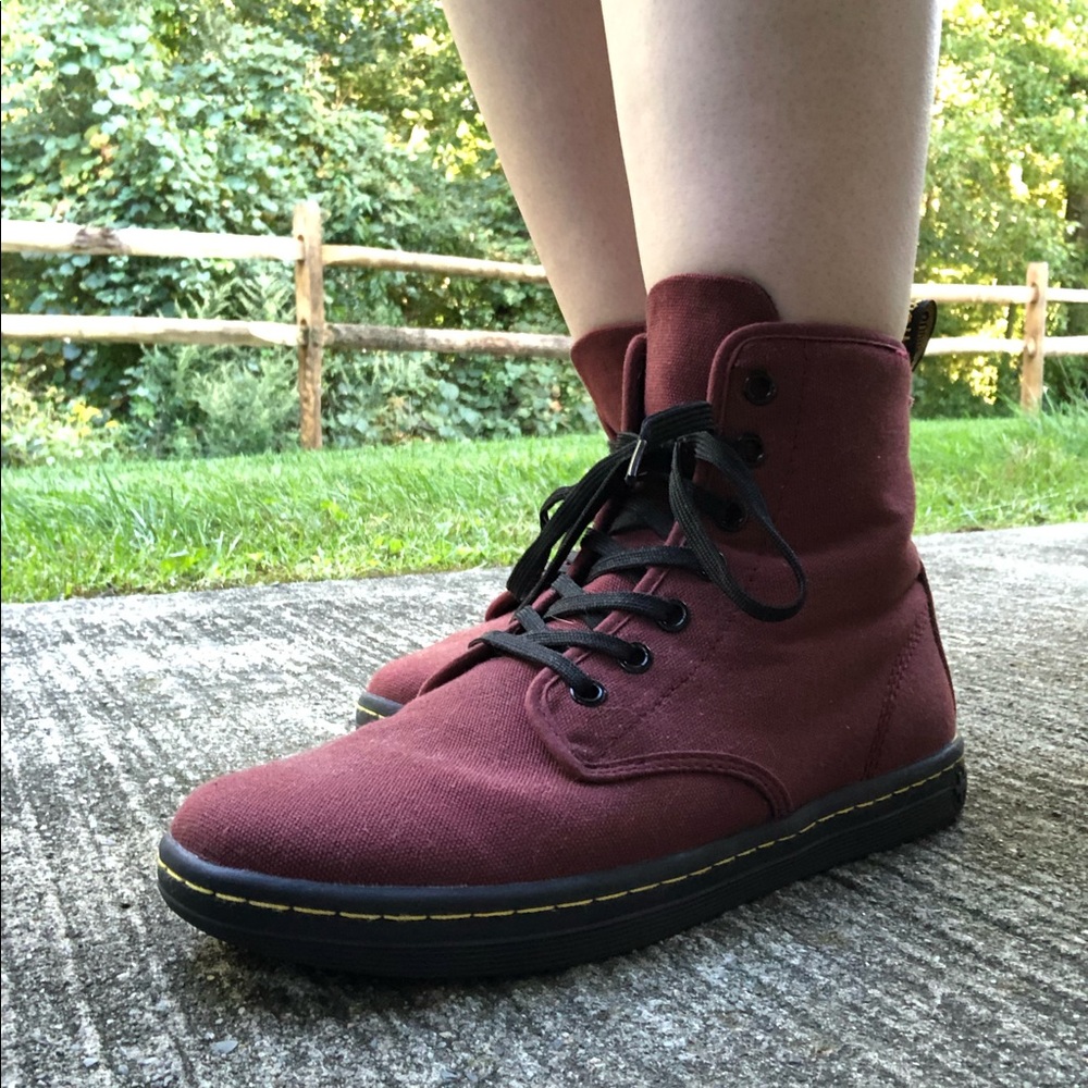 Dr Martens Shoreditch Red Canvas Shoes